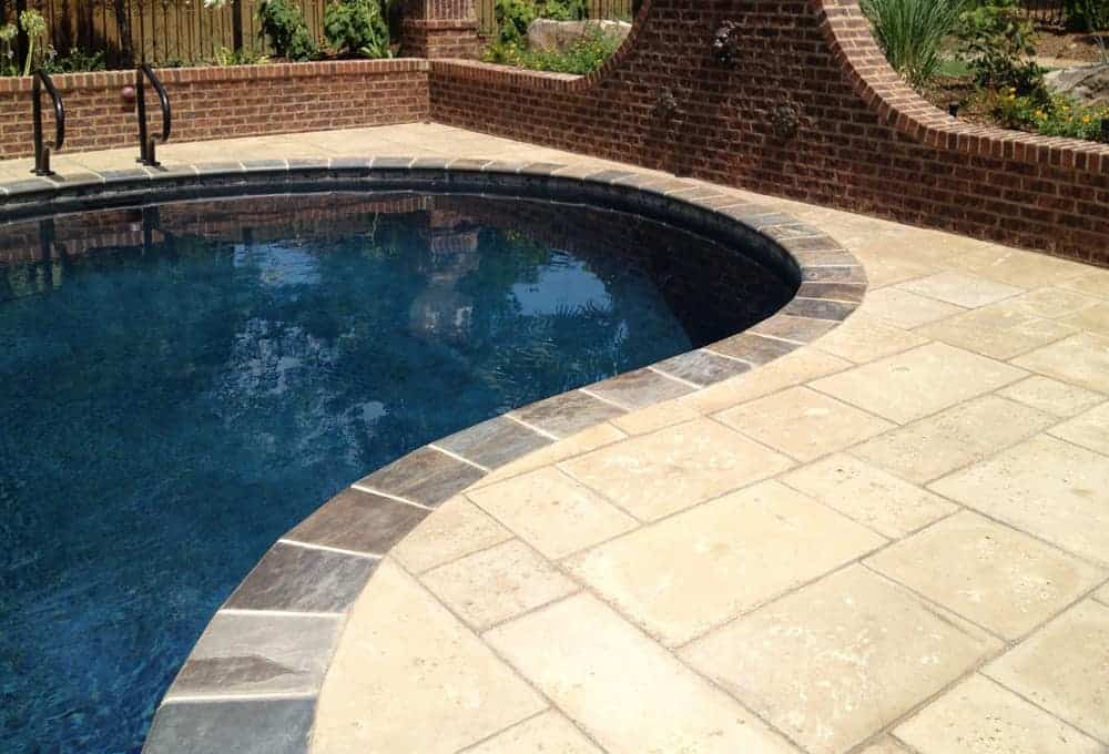 Peacock Paver Champagne Pool with brick trim