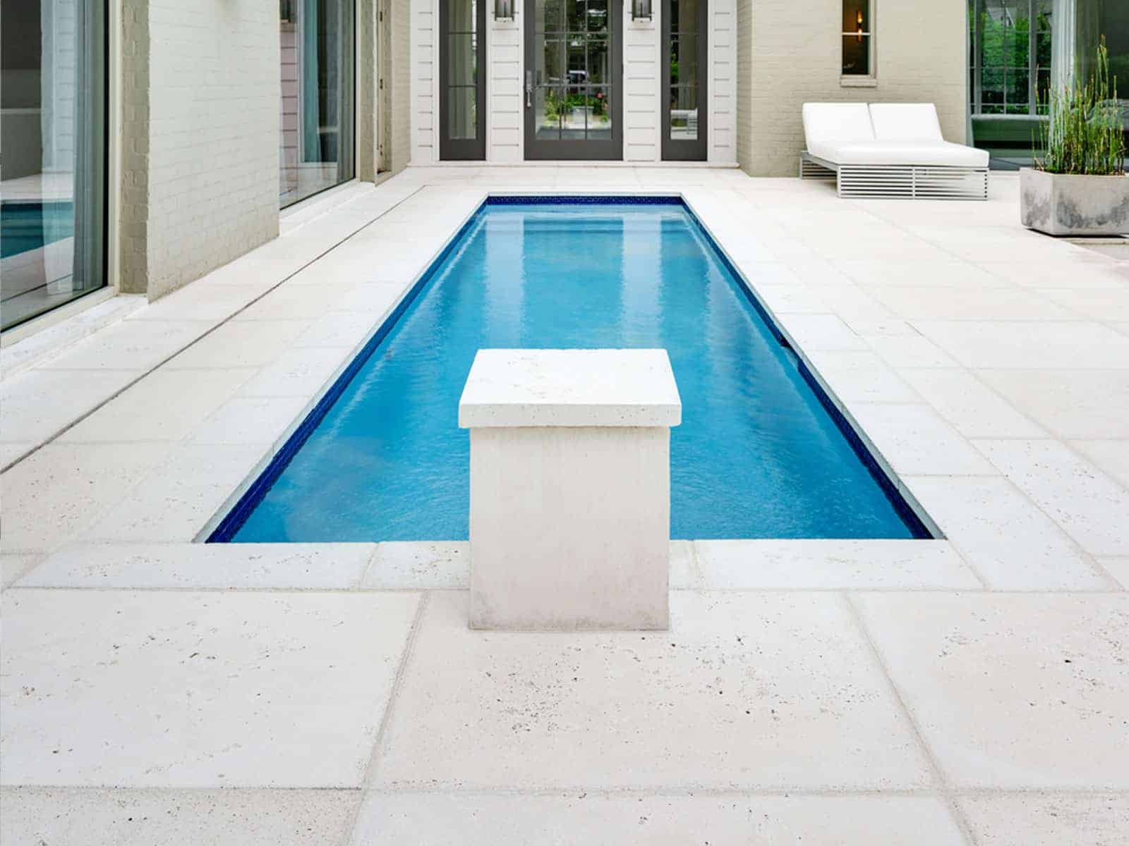 Sleek Pool Patio with Rice White Pavers