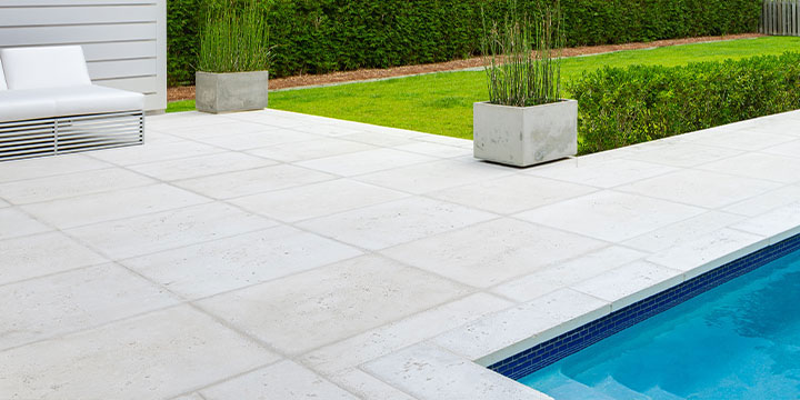 White Concrete Pavers - Peacock Pavers