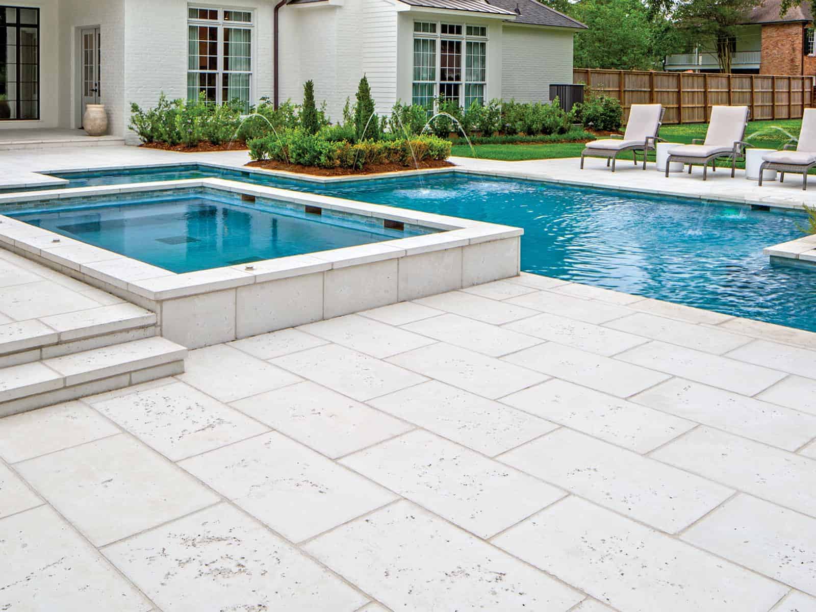 Swimming Pool With Concrete Pavers, Best Patio Material Around Pool