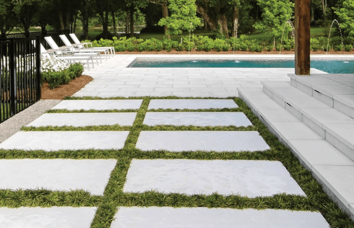 stone slabs in grass