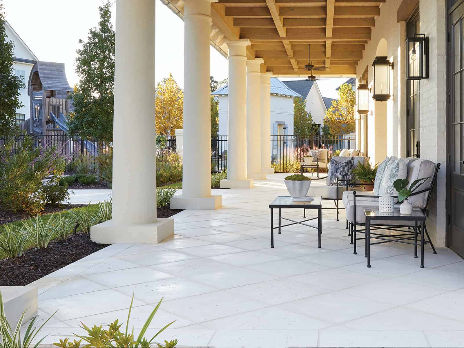 Patio Tiles Rice White