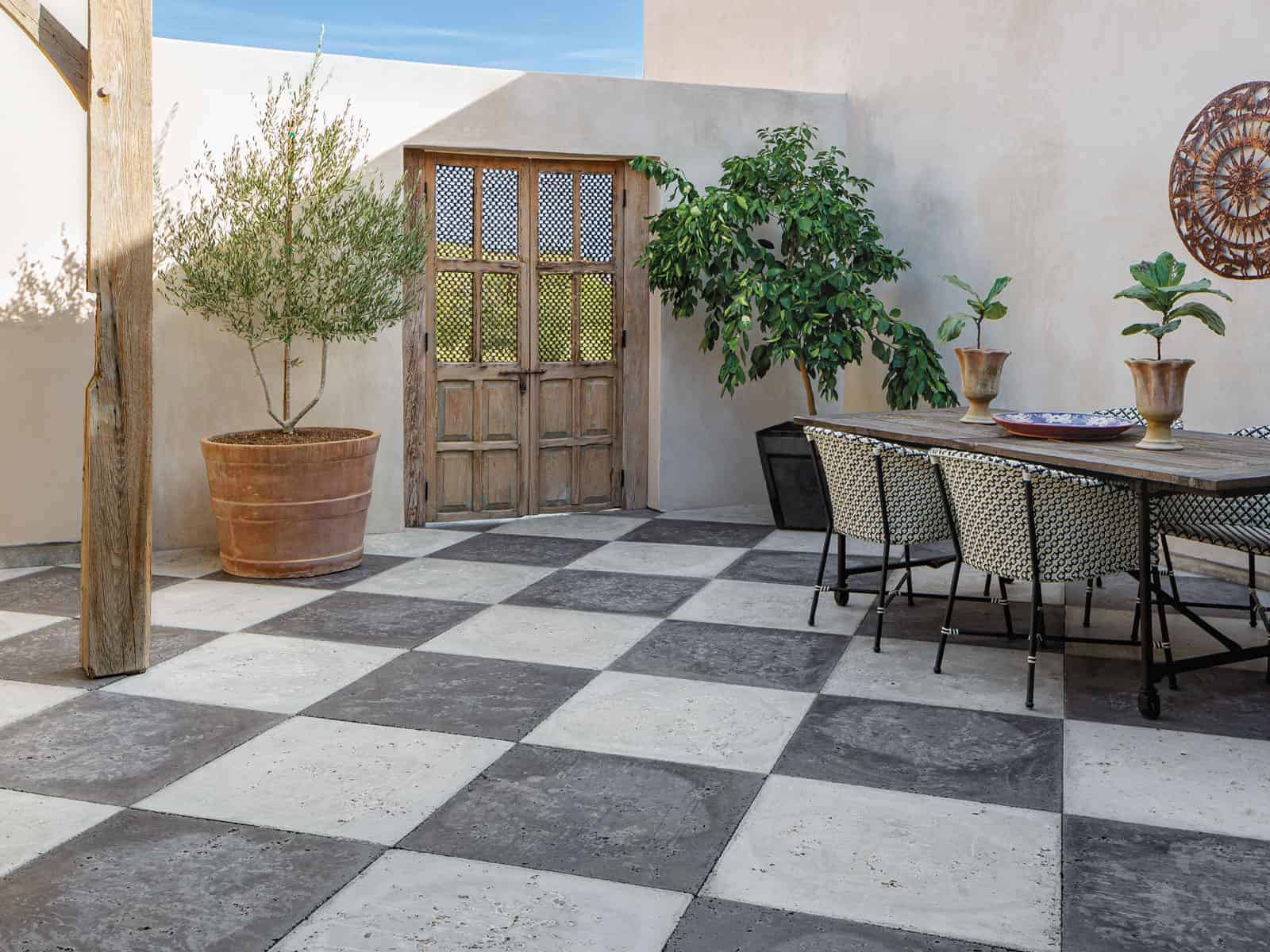 Checkerboard Concrete Paver Floors